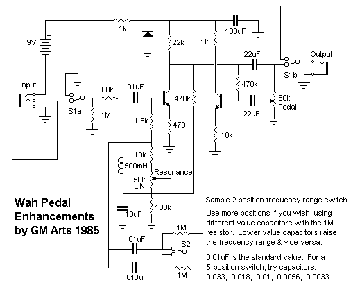 GM Arts wah mods schematic